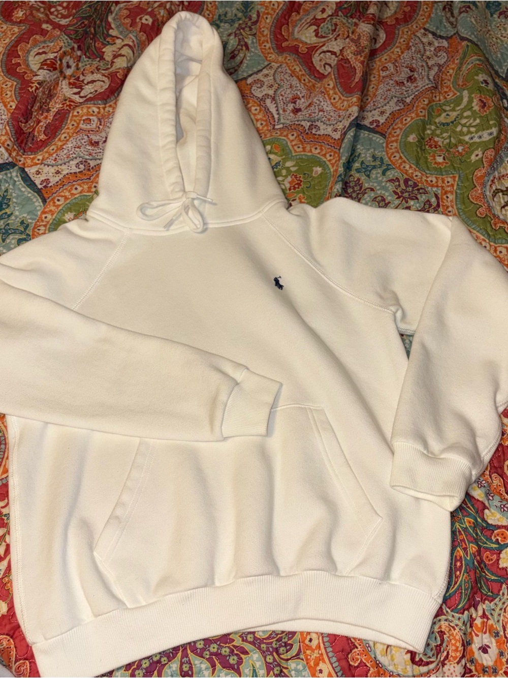 Ralph Lauren White Hoodie and Sweatpants Set with Navy Polo Logo - Picture 5 of 10